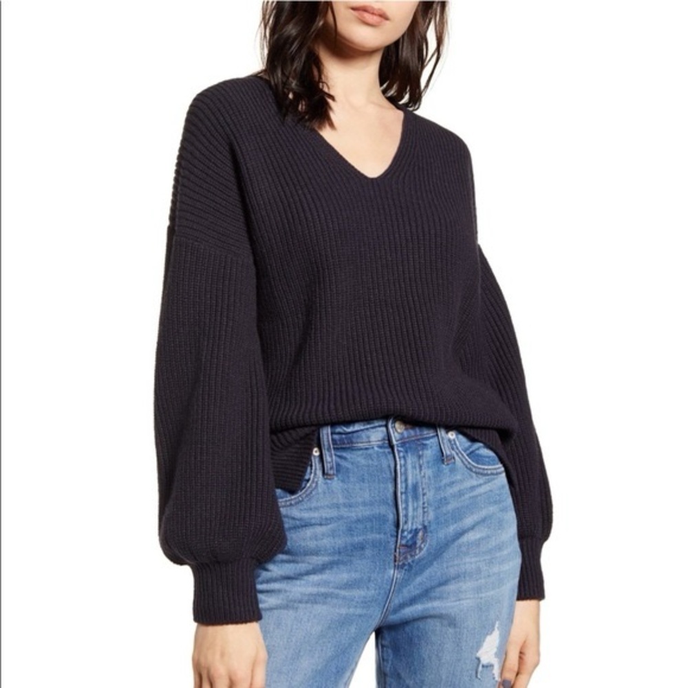 Madewell Thornton Balloon Sleeve Sweater Size M